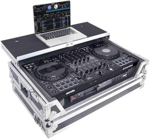 ProX XS-DDJFLX10WLT Flight Style Road Case for Pioneer DDJ-FLX10 DJ Controller| Environment-Friendly | Honeycomb Digital Surface | Heavy-Duty Protection Silver Hardware| Black color/Black Finish in Kuwait