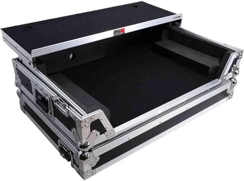 ProX XS-DDJFLX10WLT Flight Style Road Case for Pioneer DDJ-FLX10 DJ Controller| Environment-Friendly | Honeycomb Digital Surface | Heavy-Duty Protection Silver Hardware| Black color/Black Finish in Kuwait