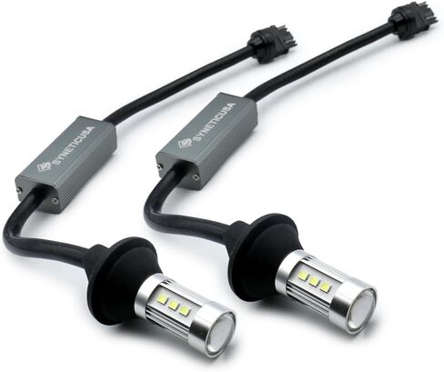 Syneticusa 7443 Error Free Canbus Ready Yellow/Amber LED Front/Rear Turn Signal Light Bulbs DRL Parking Lamp No Hyper Flash All in One in Kuwait
