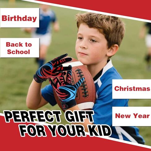 Whirlwind Youth Football Gloves,Flexible Fit Comfort,Impact Protection Wrist Support,Breathable Mesh for Teen Boys and Girls Sports,Gift for Christmas,Birthday in Saudi Arabia