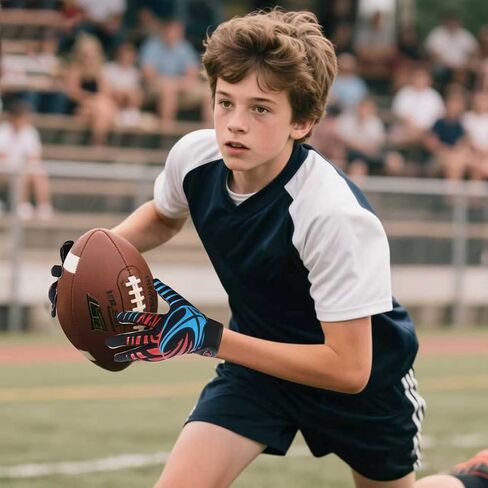 Whirlwind Youth Football Gloves,Flexible Fit Comfort,Impact Protection Wrist Support,Breathable Mesh for Teen Boys and Girls Sports,Gift for Christmas,Birthday in Saudi Arabia