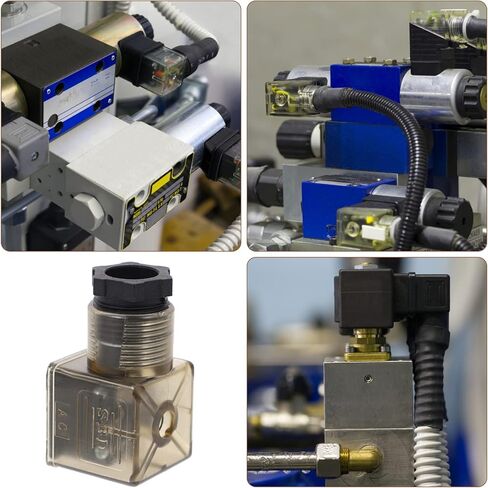 3pcs 43650a junction box solenoid accessories din 43650 connector hydraulic solenoid plug valves connector black case The electromagnetic valve rubber sb201 indicator in Saudi Arabia