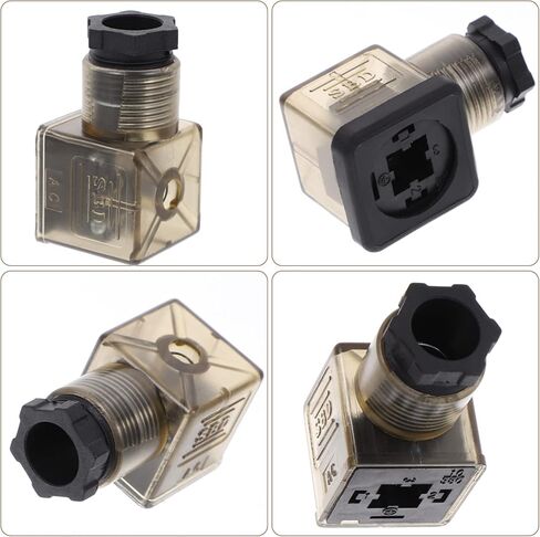 3pcs 43650a junction box solenoid accessories din 43650 connector hydraulic solenoid plug valves connector black case The electromagnetic valve rubber sb201 indicator in Saudi Arabia