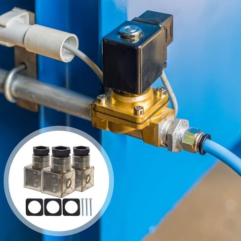 3pcs 43650a junction box solenoid accessories din 43650 connector hydraulic solenoid plug valves connector black case The electromagnetic valve rubber sb201 indicator in Saudi Arabia
