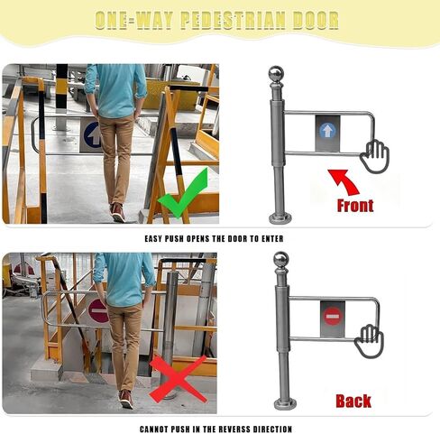 Automatic Swing Gate for Supermarkets Stainless Steel Self-Closing Pedestrian Door One-Way Safety Entrance Gate in Kuwait
