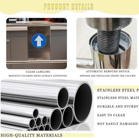 Automatic Swing Gate for Supermarkets Stainless Steel Self-Closing Pedestrian Door One-Way Safety Entrance Gate in Kuwait