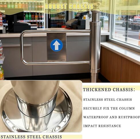 Automatic Swing Gate for Supermarkets Stainless Steel Self-Closing Pedestrian Door One-Way Safety Entrance Gate in Kuwait