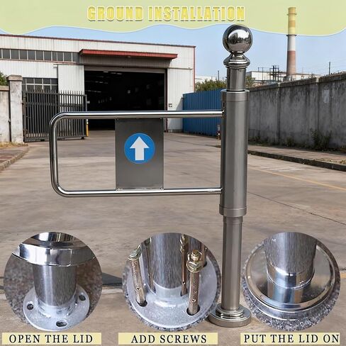 Automatic Swing Gate for Supermarkets Stainless Steel Self-Closing Pedestrian Door One-Way Safety Entrance Gate in Kuwait