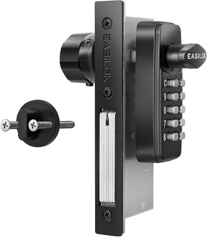 100% Keyless Keypad Storefront Lock, DIY Adams Rite Commercial Mortise Replacement, No-Drill Aluminum Entry Lock, Swing Deadbolt for Glass Doors (Black, Deadbolt 1-1/8") in Kuwait