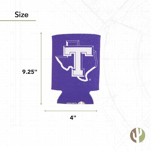 علبة عازلة لجامعة ولاية صبار الصحراء تارلتون TSU Texans، مبرد مشروبات، عبوة واحدة من الفوم، 12 أونصة، حامل علبة من جانب واحد (تصميم أ) in Saudi Arabia