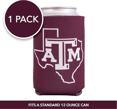 Desert Cactus Texas A&M University Can Insulator Aggies TAMU Beverage Cooler 1 Pack Foam 12oz Can Holder Single Sided (Design A) in Saudi Arabia