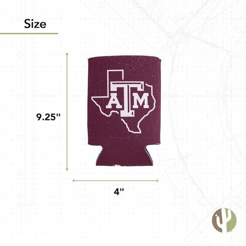 Desert Cactus Texas A&M University Can Insulator Aggies TAMU Beverage Cooler 1 Pack Foam 12oz Can Holder Single Sided (Design A) in Saudi Arabia