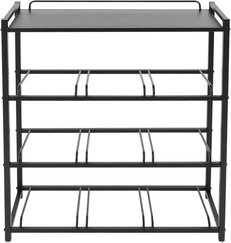 4-Tier Water Bottle Rack Holder, 9-Jug Storage Organizer with Leak-Proof & Anti-Roll Design, Heavy-Duty Steel Stand for Office, Home, Kitchen in Saudi Arabia