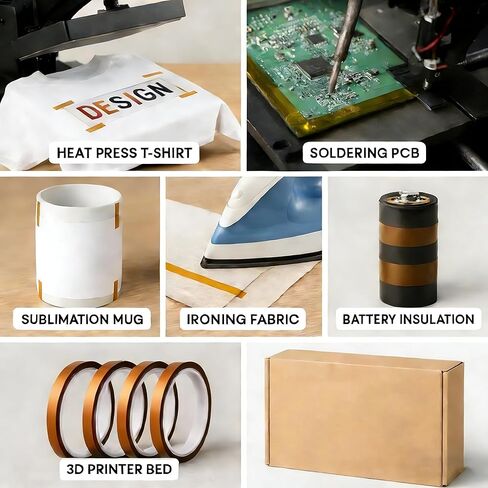 11 PCS Heat Tape for Sublimation, 10mm x 33m (108ft) High Temperature Heat Resistant Transfer Tape for Heat Press, Electronics, Soldering, No Residue in Saudi Arabia