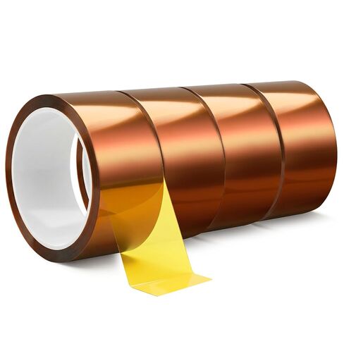 4 Rolls 2inch x 33m(108ft) Polyimide High Temperature Resistant Tape Heat Transfer Tape No Residue Heat-Resistant Tape for Electric Task 3D Printers DIY Crafts (Dark Brown) in Saudi Arabia