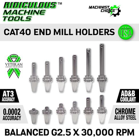 CAT40 END MILL HOLDER 3/8"X8" G2.5 X 30,000 RPM (0.0002 T.I.R.) Machinist Choice in Kuwait