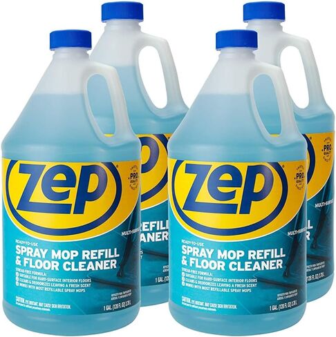 Zep Spray Mop Refill and Floor Cleaner - 1 جالون (حالة من 4) ZUMSF128 - منظف أرضيات متعددة السطح متعدد السطح متعدد السطح ومرقى مزيل الرائحة in Kuwait