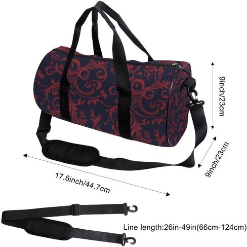 Ornate Vintage Foliage Stain-Resistant Gym Bag With Shoe Compartment Oxford Tote Bags Adjustable Shoulder Strap, Convertible Carry Backpack Cute Carry On Bag For Work Gym Backpack For Men in Kuwait