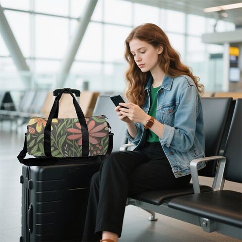 Dark Green Foliage Easy Clean Womens Bag Oxford Tote Bags Adjustable Shoulder Strap, Convertible Carry Backpack Retro Gym Bag For Pilates Hiking Gym Stuff For Men in Kuwait