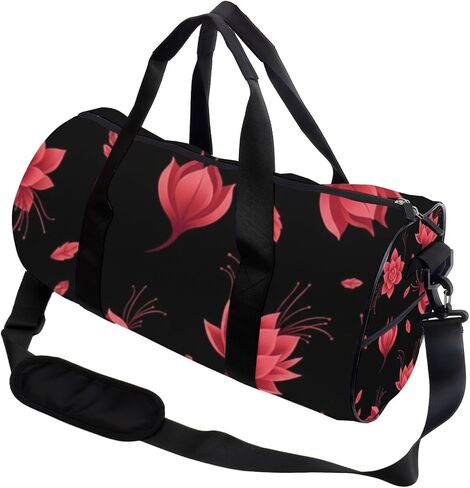 Crimson Floral Bloom Easy Clean Women Bag Oxford Tote Bags Adjustable Shoulder Strap, Convertible Carry Backpack Retro Gym Bag For Baseball Soccer Gym Backpack in Kuwait