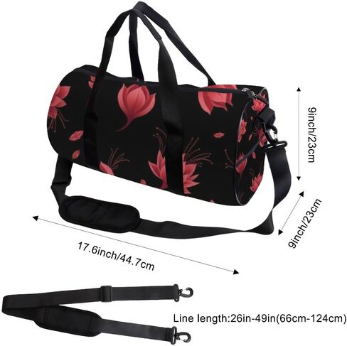 Crimson Floral Bloom Easy Clean Women Bag Oxford Tote Bags Adjustable Shoulder Strap, Convertible Carry Backpack Retro Gym Bag For Baseball Soccer Gym Backpack in Kuwait