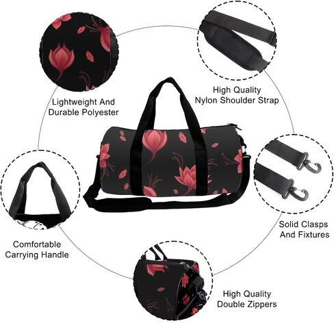 Crimson Floral Bloom Easy Clean Women Bag Oxford Tote Bags Adjustable Shoulder Strap, Convertible Carry Backpack Retro Gym Bag For Baseball Soccer Gym Backpack in Kuwait