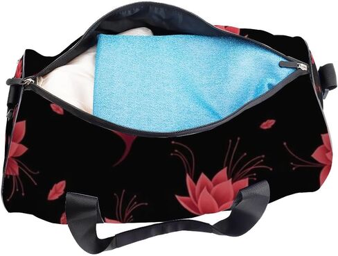 Crimson Floral Bloom Easy Clean Women Bag Oxford Tote Bags Adjustable Shoulder Strap, Convertible Carry Backpack Retro Gym Bag For Baseball Soccer Gym Backpack in Kuwait