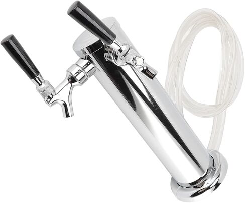 موزع برج البيرة المزدوج من VINGVO، صنبور من الفولاذ المقاوم للصدأ على شكل برج Kegerator للبيرة مع صنبور معزول لتخمير البار المنزلي، برميل in Saudi Arabia