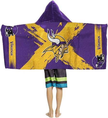 منشفة من الألياف الدقيقة بغطاء للرأس للشباب من Northwest Minnesota Vikings NFL Cross Out مقاس 22 × 51 بوصة in Saudi Arabia