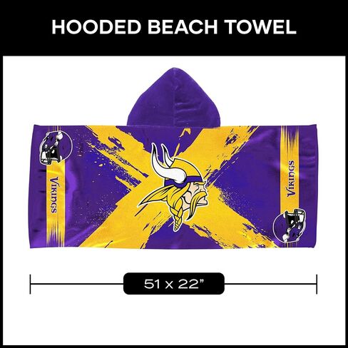 منشفة من الألياف الدقيقة بغطاء للرأس للشباب من Northwest Minnesota Vikings NFL Cross Out مقاس 22 × 51 بوصة in Saudi Arabia