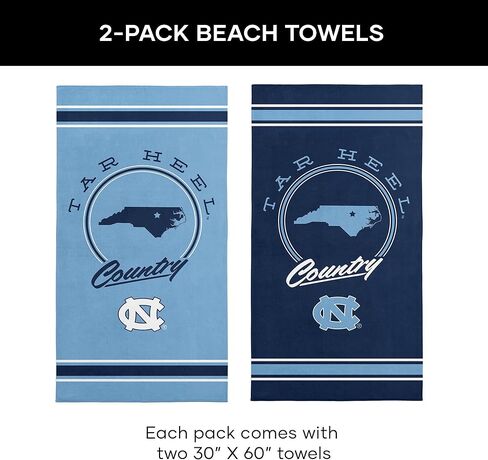 North Carolina Tar Heels NCAA Homebreak Beach Towel 2 Pack 30 x 60 Inches in Saudi Arabia