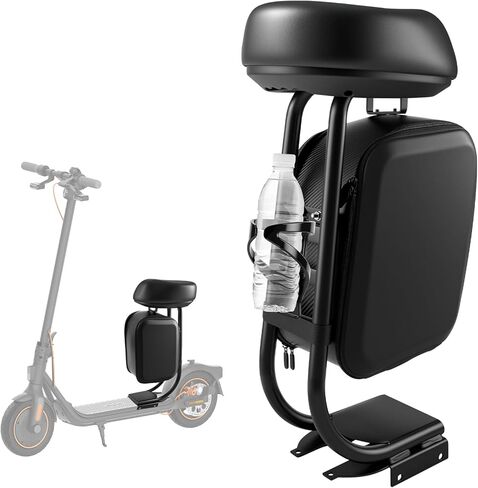 Electric Scooter Seat Compatible with Segway Ninebot F20 F25 F30 F40 Seat Attachment for Adult with 10L Large Storage Bag, Cup Holder, PU Cushion in Kuwait