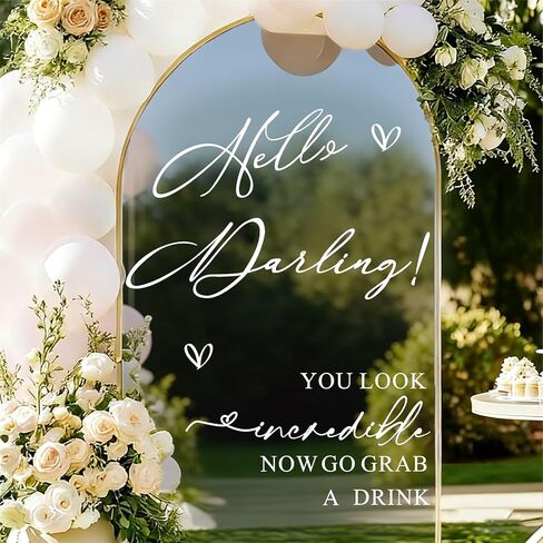 Wedding Welcome Signs Welcome to Our Wedding Sign Decals Selfie Mirror Decals for Weddings Party Entry Welcome Mirror Sticker for Weddings Decor Vinyl Letter Decal for Bridal Shower Marriage Reception in Kuwait