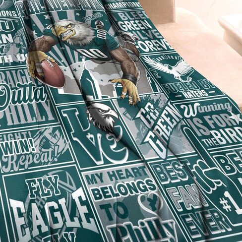 Football Blanket Gifts for Men 50" X 60", City Football Lovers Fan Gifts Sports Fan Throw Blankets for Sofa Bed Bedroom Living Room Football Blanket Merch Gear Suff Midnight Green in Saudi Arabia