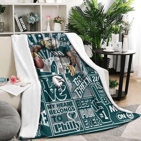 Football Blanket Gifts for Men 50" X 60", City Football Lovers Fan Gifts Sports Fan Throw Blankets for Sofa Bed Bedroom Living Room Football Blanket Merch Gear Suff Midnight Green in Saudi Arabia