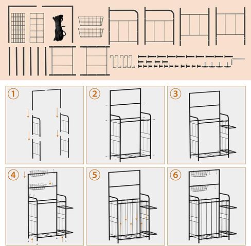 Shinoske Sports Equipment Organizer, Garage Storage Rack With Hooks and Baskets,Multi Use Large capacity Ball Storage Rack for Basketball,Football, Soccer, Bat, Toys,Indoor/Outdoor Use,Black in Kuwait