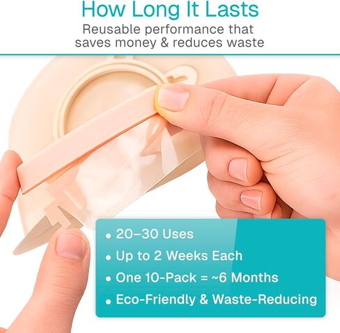 Vive 10 PCS Ostomy Bag Clips - Universal Drainable Pouch Sealing Clamps - Medical Grade Ostomy Supplies for Colostomy, Ileostomy, Postoperative Care (10) in Kuwait