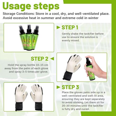 Football Glove Grip Spray – Restores Stickiness to Your Gloves - Goalkeeper Glove Grip Spray - Boosts Stickiness and Performance of Soccer Goalie Gloves - Goalie Accessories in Kuwait
