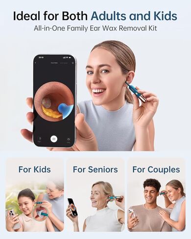 Bebird Earsight Ultra Ear Wax Removal Tool Camera, FSA HSA Eligible Ear Cleaner with 2K HD Camera Otoscope, 90-minute Battery Earwax Remover &Visual Ear Pick Tweezers, Safe Ear Cleaning Kit for Family in Kuwait