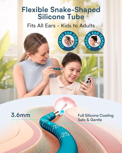 Bebird Earsight Ultra Ear Wax Removal Tool Camera, FSA HSA Eligible Ear Cleaner with 2K HD Camera Otoscope, 90-minute Battery Earwax Remover &Visual Ear Pick Tweezers, Safe Ear Cleaning Kit for Family in Kuwait