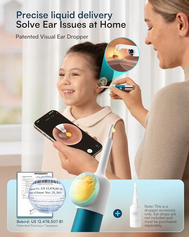 Bebird Earsight Ultra Ear Wax Removal Tool Camera, FSA HSA Eligible Ear Cleaner with 2K HD Camera Otoscope, 90-minute Battery Earwax Remover &Visual Ear Pick Tweezers, Safe Ear Cleaning Kit for Family in Kuwait