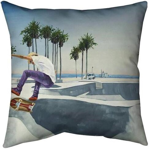 غطاء وسادة داخلي مطبوع على الوجهين من Skate Park California مقاس 45.72 × 45.72 سم in Saudi Arabia