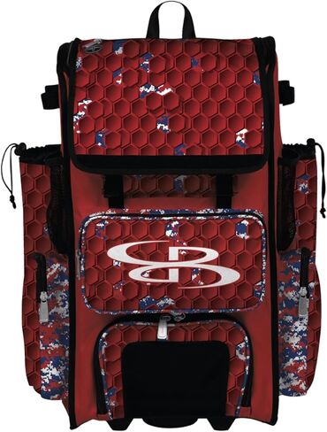 Boombah Rolling Superpack Baseball/Softball Gear Bag - Telescopic Handle - Holds 4 Bats - Wheeled Version - 3DHC Breakout - Multiple Colors in Saudi Arabia