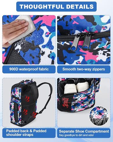 حقيبة بيسبول دوارة بعجلات، حقيبة ظهر بيسبول 60 لتر تحمل 4 مضارب مع خوذة وتخزين معدات الصيد وحجرة أحذية مستقلة، معدات مضرب ذات عجلات للشباب والكبار in Kuwait