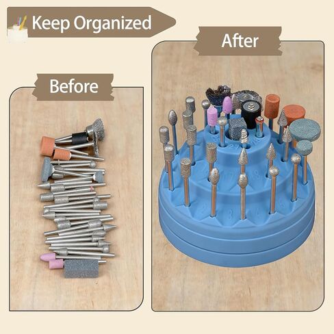 حامل رؤوس مثقاب دوار 360 درجة من DZQ للأدوات الدوارة - 31 فتحة في 3 أحجام، قاعدة غير قابلة للانزلاق، حامل منظم لملحقات مطحنة العمود المرن، قطع النقش، وأدوات صنع المجوهرات in Kuwait