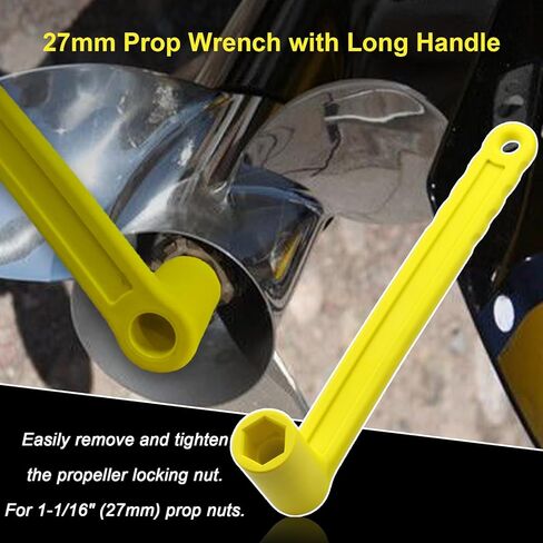 Prop Wrench 91-859046Q4 Propeller Wrench for 1 1/16 Inches Nuts for Mercury Mercruiser Alpha Outboards Stern Drives Pontoon, Sport and Fishing Boat 27mm Yellow Plastic Rustroof Ergonomics in Saudi Arabia