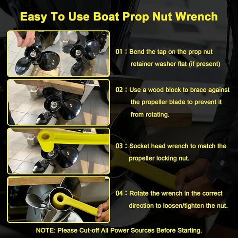 Prop Wrench 91-859046Q4 Propeller Wrench for 1 1/16 Inches Nuts for Mercury Mercruiser Alpha Outboards Stern Drives Pontoon, Sport and Fishing Boat 27mm Yellow Plastic Rustroof Ergonomics in Saudi Arabia