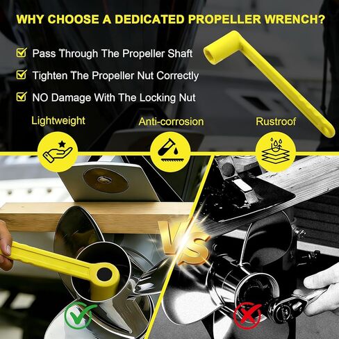 Prop Wrench 91-859046Q4 Propeller Wrench for 1 1/16 Inches Nuts for Mercury Mercruiser Alpha Outboards Stern Drives Pontoon, Sport and Fishing Boat 27mm Yellow Plastic Rustroof Ergonomics in Saudi Arabia