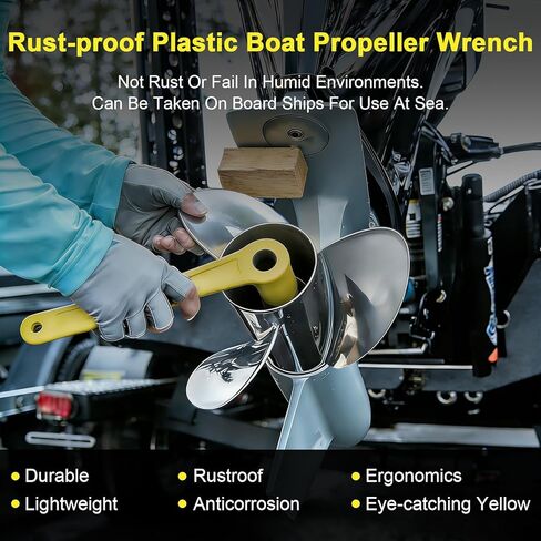 Prop Wrench 91-859046Q4 Propeller Wrench for 1 1/16 Inches Nuts for Mercury Mercruiser Alpha Outboards Stern Drives Pontoon, Sport and Fishing Boat 27mm Yellow Plastic Rustroof Ergonomics in Saudi Arabia
