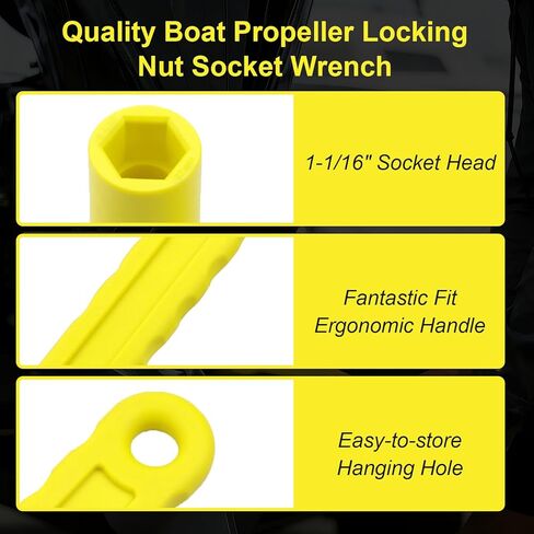 Prop Wrench 91-859046Q4 Propeller Wrench for 1 1/16 Inches Nuts for Mercury Mercruiser Alpha Outboards Stern Drives Pontoon, Sport and Fishing Boat 27mm Yellow Plastic Rustroof Ergonomics in Saudi Arabia